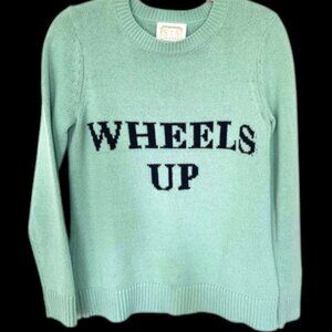Sail to Sable STS  Women's "Wheels Up" Mint Green Cotton Pullover Sweater Sz. XS